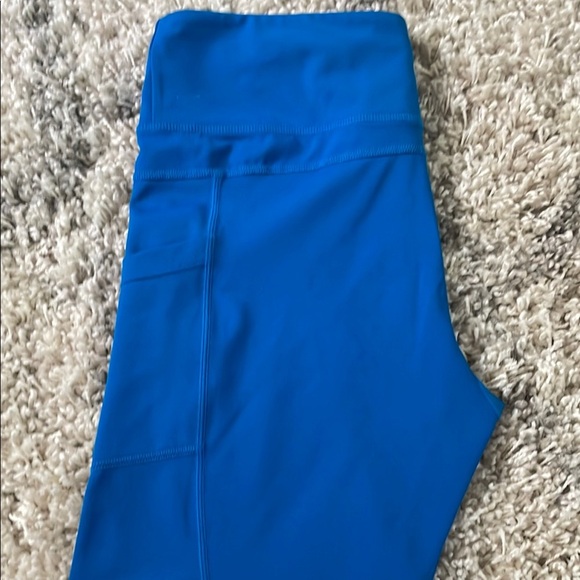 ZYIA Royal Blue Performance Leggings with Wide Waistband - Picture 4 of 6